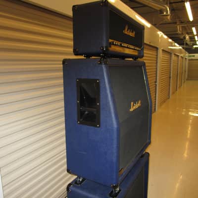 Marshall 1962-1992 30th 6100LE Anniversary BLUE 100 watt FULL Stack near Mint w/ original shipping image 4