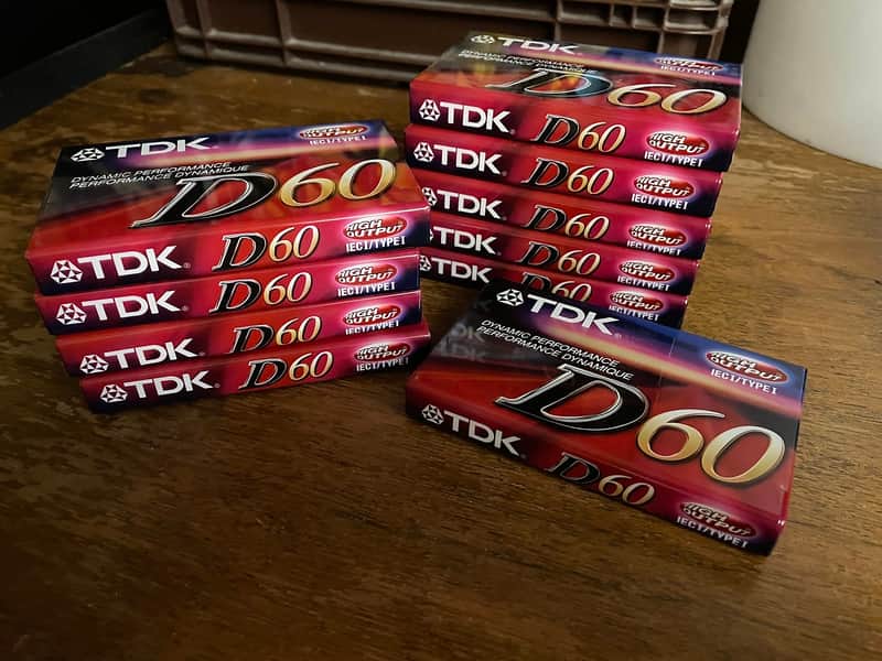 TDK D60 10 Pack NOS Vintage 60 Minute Recordable Cassette Tapes Sealed image 1