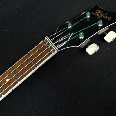 Hofner HCT500/1L-BK Left Handed Custom Conversion Beatle Bass Toaster Pickops & Tea Cups Trans Black image 7