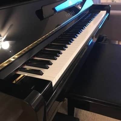 Yamaha MX100 II Disklavier Pre-Owned Upright Player Piano (U1) Watch videos 1994 Polished Ebony image 4