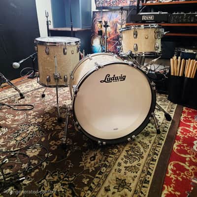 Ludwig Classic Maple Downbeat Outfit 8x12 / 14x14 / 14x20" Drum Set 2013 - Present - Vintage White Marine Pearl image 2