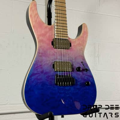 ESP E-II M-II HST QM Electric Guitar w/ Case - Indigo Purple Fade image 3