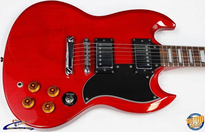 1997 Epiphone SG Cherry Finish G-400 22-Fret Electric Guitar, A