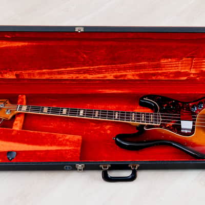 1973 Fender Jazz Bass Sunburst Vintage Electric Bass Guitar, Alder Body w/ Case image 23