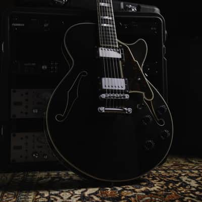D'Angelico DAPSSBLFCS PREMIER SS Single Cutaway Semi-Hollow Body Maple Neck 6-String Electric Guitar w/Gig Bag image 10