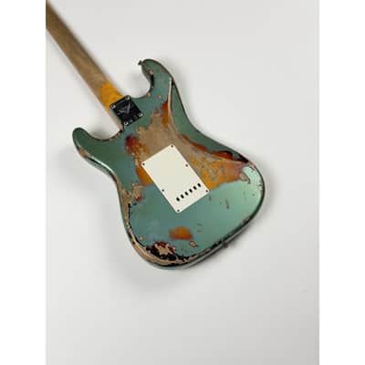 Fender CUSTOM SHOP STRATOCASTER 1965  - SUPER HEAVY RELIC SF Aged Sherwood Green Metallic over 3 Ton Sunburst image 6