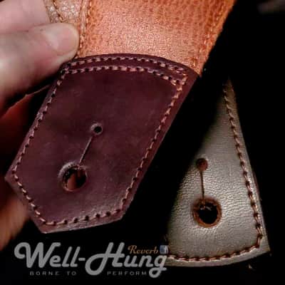 Well-Hung "Bunkhouse" - 3" wide padded guitar strap in saddle tan fabric image 2
