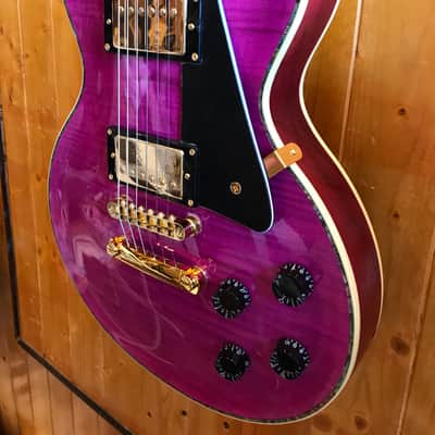 Wolf WLP 750T Electric Guitar - Trans Purple w/Hard Case image 4