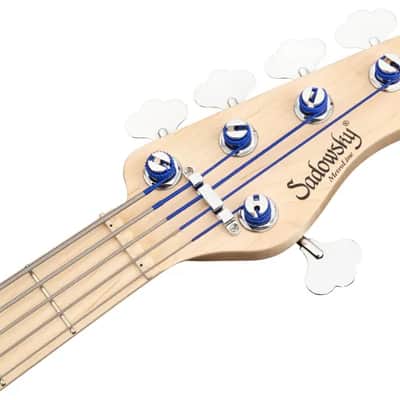 Sadowsky MetroLine 24-Fret Vintage J/J Bass-Swamp Ash Body-5 String-Ocean Blue Transparent Satin image 7