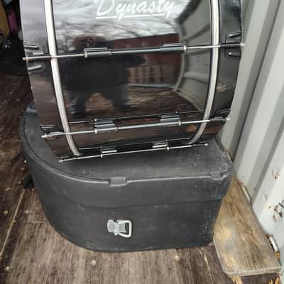 Dynasty 30" Marching Bass Drum - Black Wrap With Case and Cover image 3