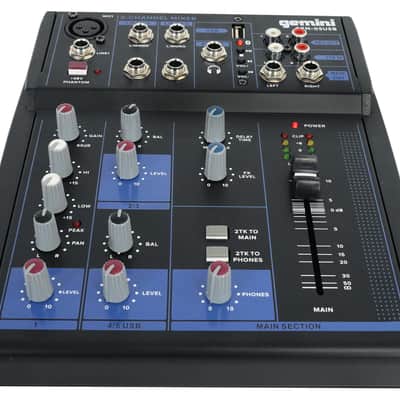 Gemini GEM-05USB Compact 5 Ch. Bluetooth Mixer w/USB/2 Bus/2 Band EQ+Backpack image 14