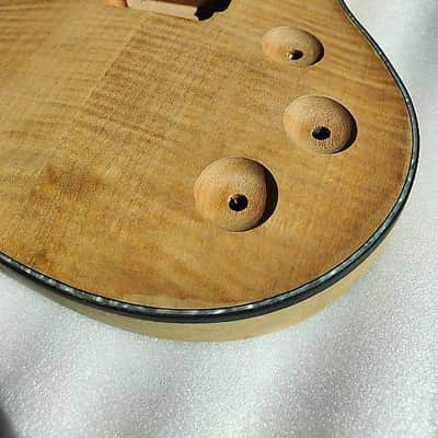 Tiger Maple Top Mahogany Wood Double Cutaway Guitar Body image 3