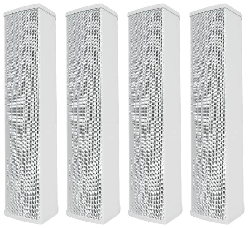 (4) Rockville WET ARRAY 5 WHITE Line Array Speakers For church/School/Auditorium image 1