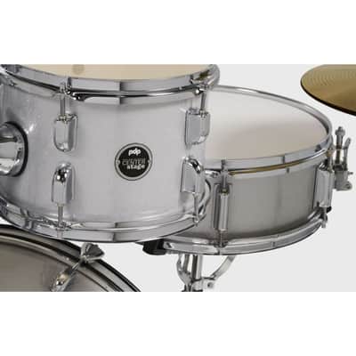 PDP Center Stage 5-Piece Drum Kit with Hardware and Cymbals (Diamond White Sparkle) image 7