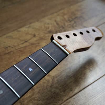 Telecaster Rosewood and Roasted Flame Maple Guitar Neck Gloss 21 Fret Jumbo with Abalone Markers image 4