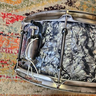 Bucks County Drum Co. 14x7" Relic Series Mahogany Snare in Charcoal Pearl image 6