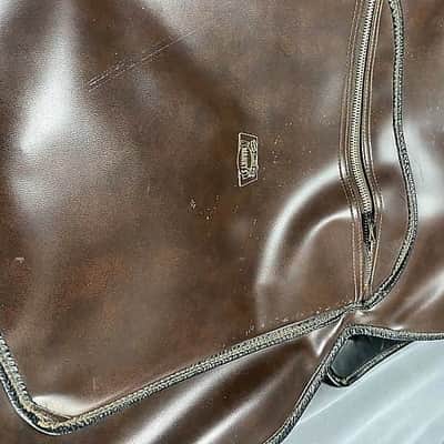 Manny's Victoria Luggage Premium Faux Leather Gig Bag.. fits Casino, Gibson Es bodies 1960s-1970s - Faux Leather Brown.. Green padded Felt liner image 5