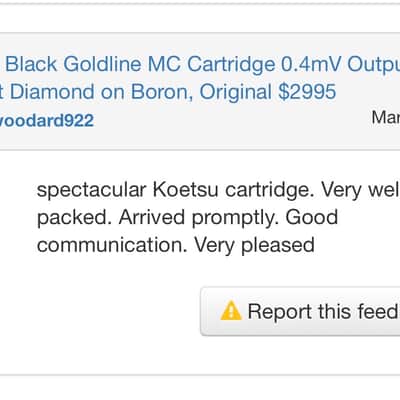 Koetsu Black Goldline MC Cartridge 0.4mV Output, Line contact Diamond on Boron, Original $2995 image 20