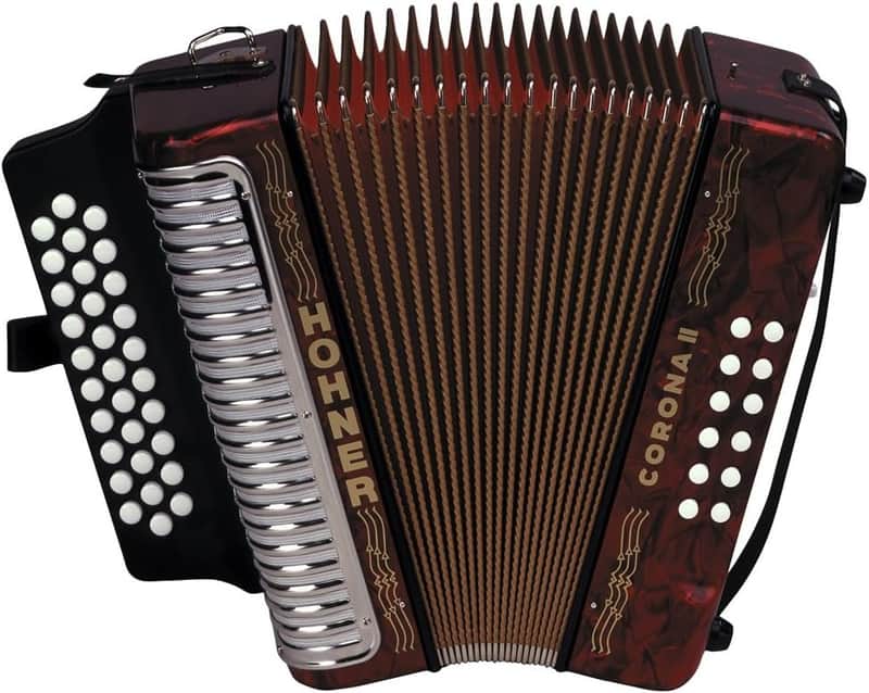 Hohner Corona II Diatonic Accordion in FBbEb - Pearl Red (3500FR) image 1