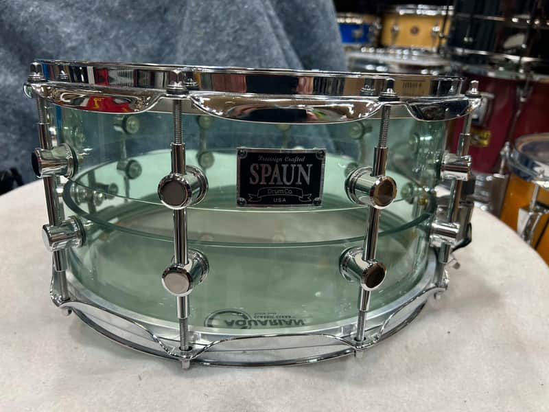 Spaun 7X14" Slotted Acrylic Snare Drum (314-1174) 2000's - Coke Bottle image 1