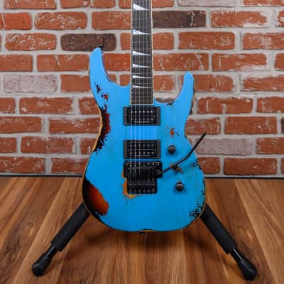 Jackson USA Custom Shop SL 2H FR Soloist Robin Egg Blue over 3-Tone Sunburst Nitro Tour Relic 2026 w/OHSC image 4