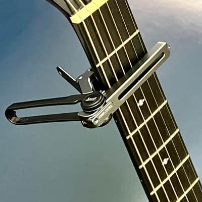 JStaff S1 Gliding Capo - Aluminum & Silicone Roller Capo for Acoustic & Classical Guitars Silver image 2