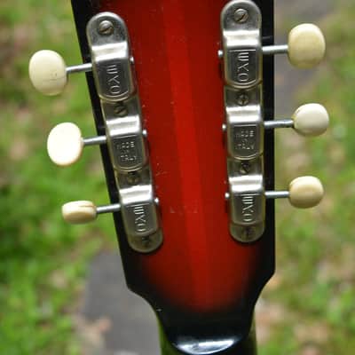 c. 1965 Vintage Eko Modello 100 Guitar, in Red Burst finish, w/a Pro Refurb setup and comes with a New Gator Black Hardshell Case image 16