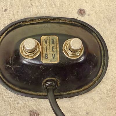 Vintage 1960's Fender Black Panel Guitar Amplifier Footswitch Reverb-Vibrato RCA image 2