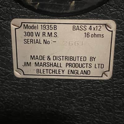 Vintage Marshall 1935 B 4 x 12 cabinet circa 1985 image 2