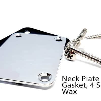 Brio Neck Plate, Neck Screws, Gasket and Wax Chrome image 1