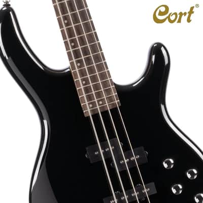 Cort Action Bass-Plus-BK Black Poplr Bd 2Bnd Act Eq P&J P/up (ACTION BASS PLUS BK-A-U) image 6