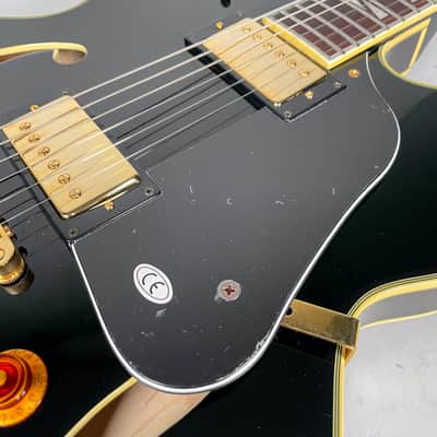 Washburn MIK J-9 VG Black Thinline Hollowbody Guitar w/OHSC image 15