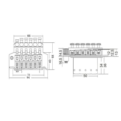Wilkinson Guitar Double Locking Tremolo System Bridge image 7