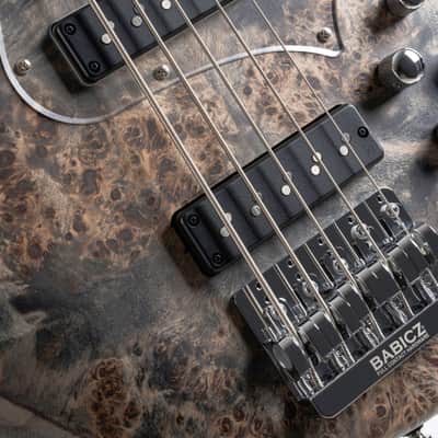 Cort GBMODERN5OPCG GB Series Modern 5 String Bass Guitar. Open Pore Charcoal Grey image 3