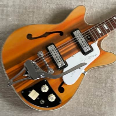 1960’s Teisco EP-8T WILDWOOD Hollowbody Electric Guitar MIJ Japan Rare Finish Surf’s Up Psychedelic image 1