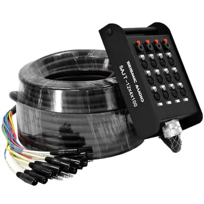 Seismic Audio SAJT-12x4x100 12-Channel XLR Snake Cable w/ (4x) 1/4" TRS Returns - 100'