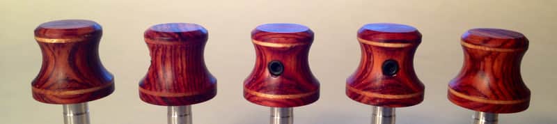 Handmade custom wood knob Cocobolo w/maple accent by D Huff Guitars image 1