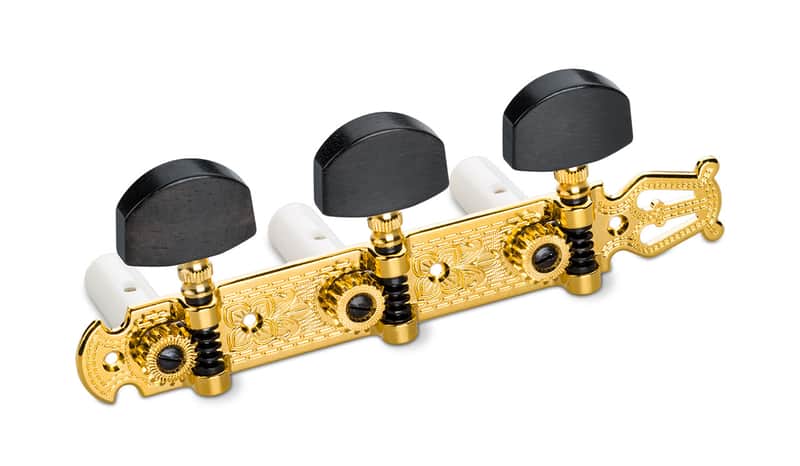 Schaller Germany 3x3 Classic Lyra Classical Guitar Tuners - Gold/Ebony image 1