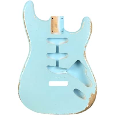 MJT Aged Nitro Stratocaster Alder Body - Sonic Blue | Reverb