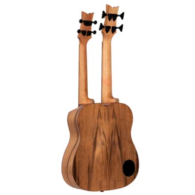 Ortega HYDRA-BSTE Custom Built Series Dao Top Mahogany Double Necks 4/4-String Acoustic-Electric Tenor Size Uke Bass w/Gig Bag image 4