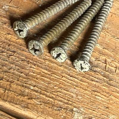 Relic Neck Plate Mounting Screws (4) - Genuine Aged Vintage for Stratocaster / Telecaster - Genuire Vintage Relic image 1