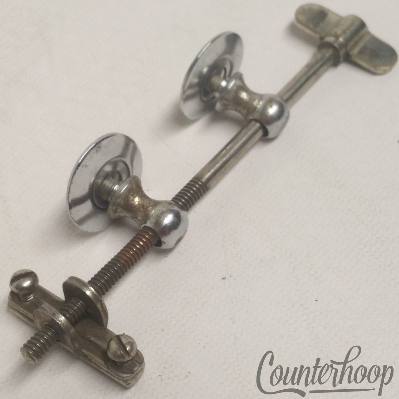 Leedy Snare Drum Strainer 2-Eyelet 4 5/16"Nickel Vintage 20s Marching Parade USA — main photograph