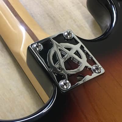 Icon Plates Anarchy Neck Plate For Bolt On Neck Guitar or Bass - Chrome Finish image 2
