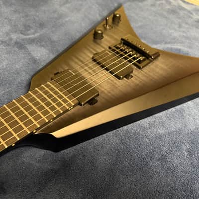 2021 Solar Guitars V1.6AFBB Flying V in Flame Black Burst with Gigbag image 6