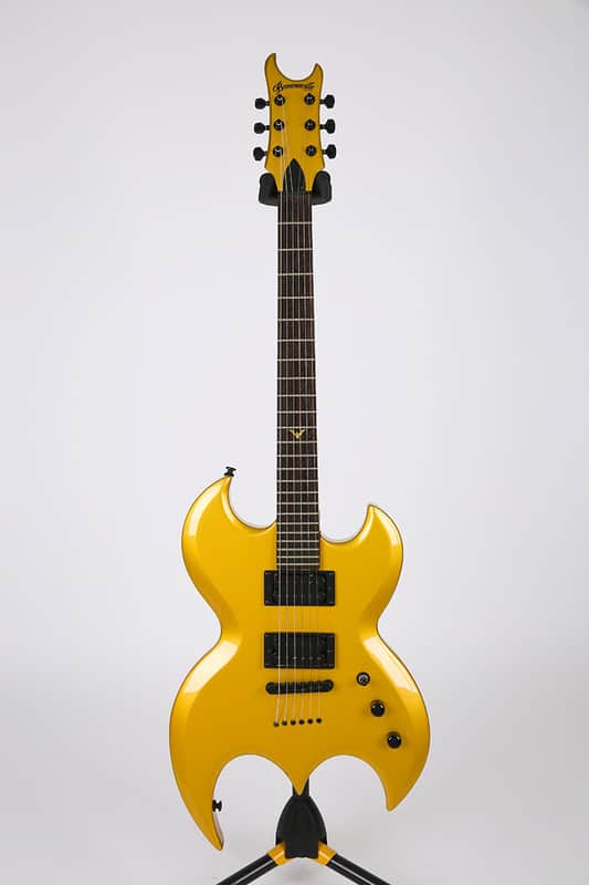 Brownsville Bat Unique Design Shape Electric Guitar Yellow HH Humbucker image 1