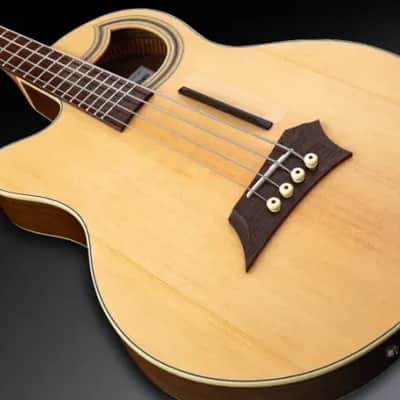 Warwick RockBass Alien Deluxe Hybrid Thinline, Lefthand, 4-String - Natural Transparent Satin image 1