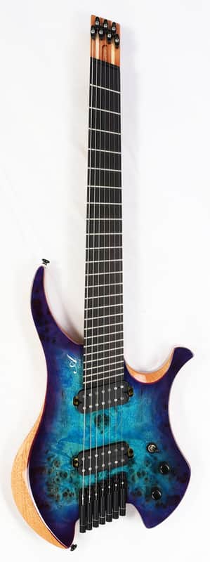 Agile 7 String MultiScale FanFret Chiral Parallax 72527 RN GL Blue