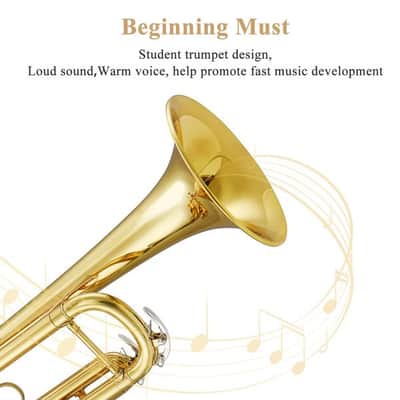 Standard Student Trumpet Brass Gold Bb Trumpet image 3
