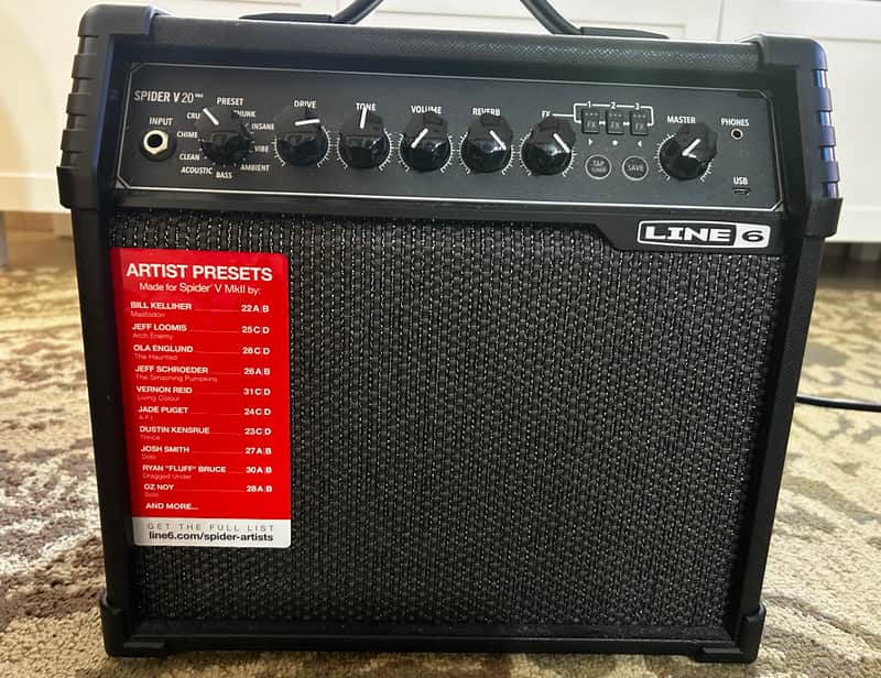 Line 6 Spider V 20 MkII 20-Watt 1x8" Digital Modeling Guitar Combo 2019 - 2021 - Black image 1