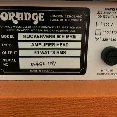 Orange Rockerverb 50 MK III 2-Channel 50-Watt Guitar Amp Head 2014 - Present - Orange image 5
